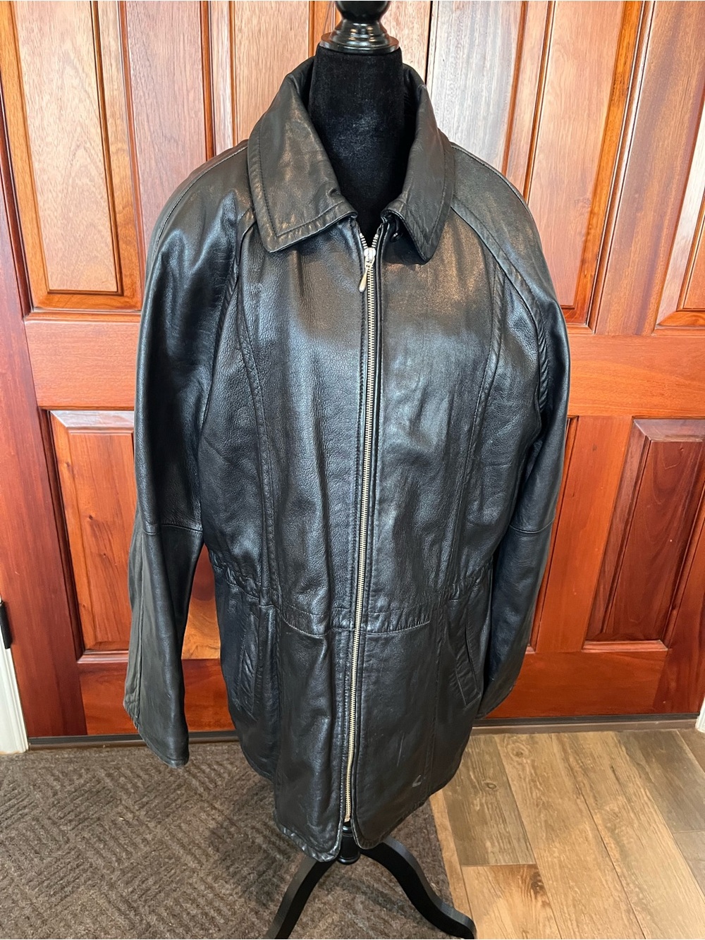 Pelle Studio Wilsons VTG Leather Thinsulate Liner Black Car Coat Long Jacket L